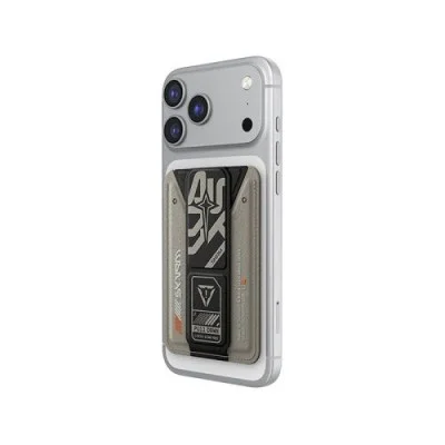SkinArma Kado Aegis Wallet Mag-Charge Card Holder With Grip Stand - Grey